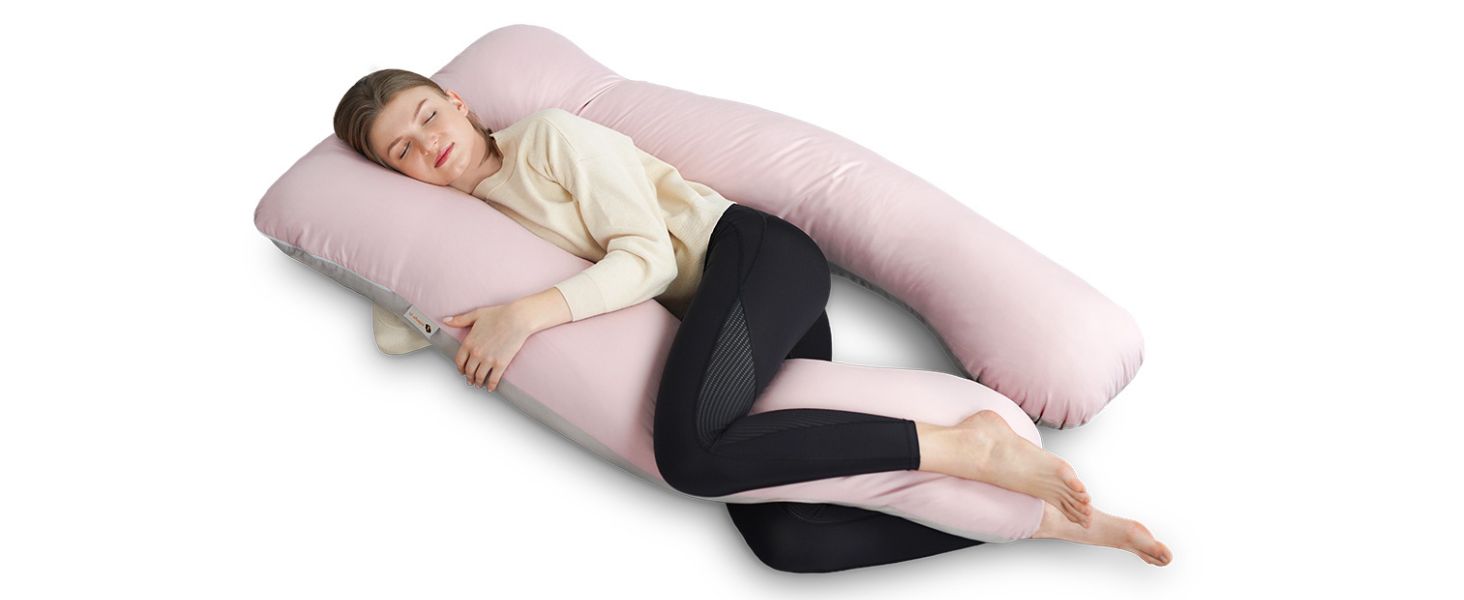Подушка для вагітних sei Design XXL – ортопедична подушка для сну на боці, з наволочкою, підтримка для стегон, спини, живота та колін, комфортне положення для вагітних, подушка для годування та сну