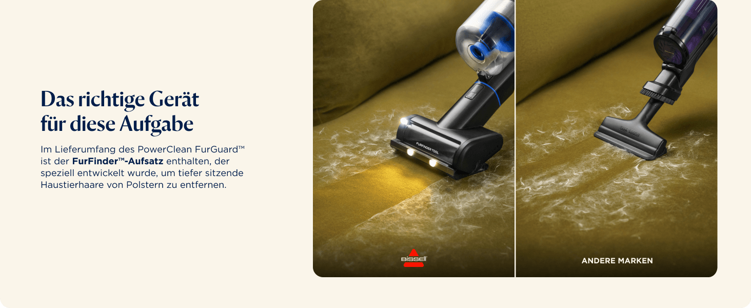 Бездротовий пилосос Bissell PowerClean FurGuard з акумулятором, 280W, самоочищувана щітка, світло FurFinder, HEPA-фільтр, акумулятор 2500 mAh, час роботи 50 хв, щітка FurGuard 4091N для видалення шерсті тварин