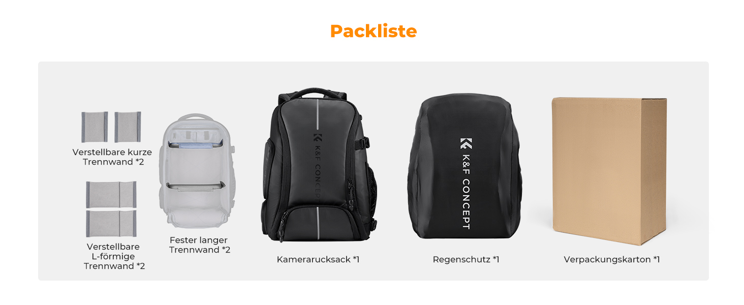 Фоторюкзак K&F Concept 25L: Водонепроникний рюкзак для фототехніки з захистом від дощу, відділенням для ноутбука 16 дюймів (чорний)