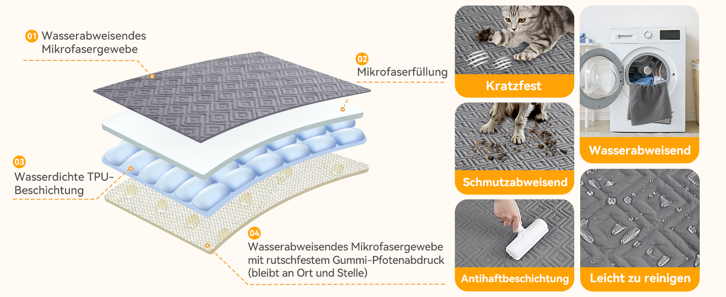 Водонепроникний килимок для собак, антиковзкий та пральний, ковдра для домашніх тварин для собак та котів, захисна ковдра для дивану від шерсті та подряпин, ідеально підходить для дивану, ліжка, автокрісла (Сірий, 97×190 см)