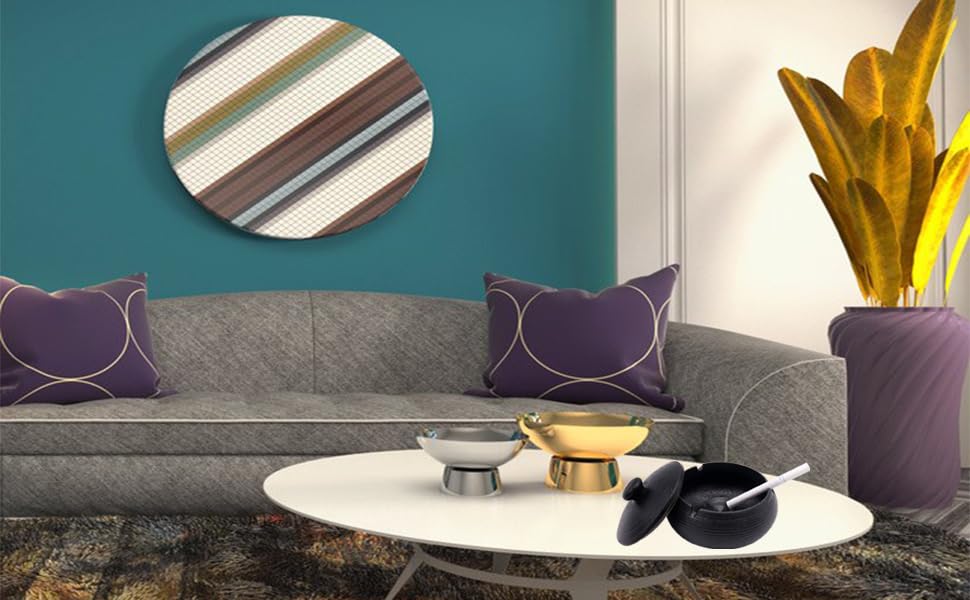 Керамічний попільничник з кришкою, ретро-дизайн, чорний колір, 11.5x8.5 см. Підходить для дому, офісу та вулиці.