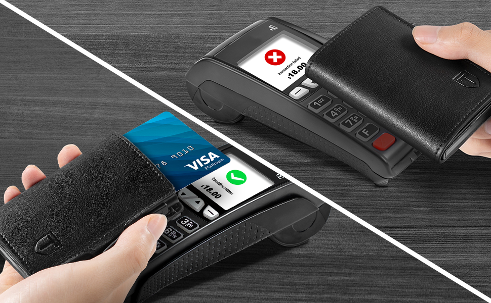 Чоловічий гаманець TENBST: тонкий, з RFID-захистом, з відділенням для монет, з натуральної шкіри, чорний