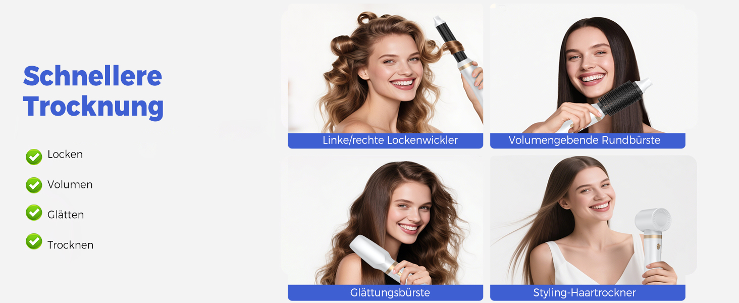 Airstyler 5 в 1: Фен-щітка, плойка, термощітка, для об'єму, випрямлення та локонів. 1000W, 3 температурні режими. Рожевий/Білий