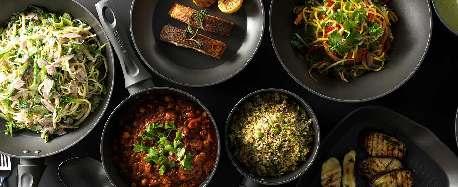 Набір електричних мельниць для солі та перцю Salter – зручне управління однією рукою, керамічний млин, регульований ступінь помелу, м'яке покриття, підсвічений цоколь (Cosmos Grey)