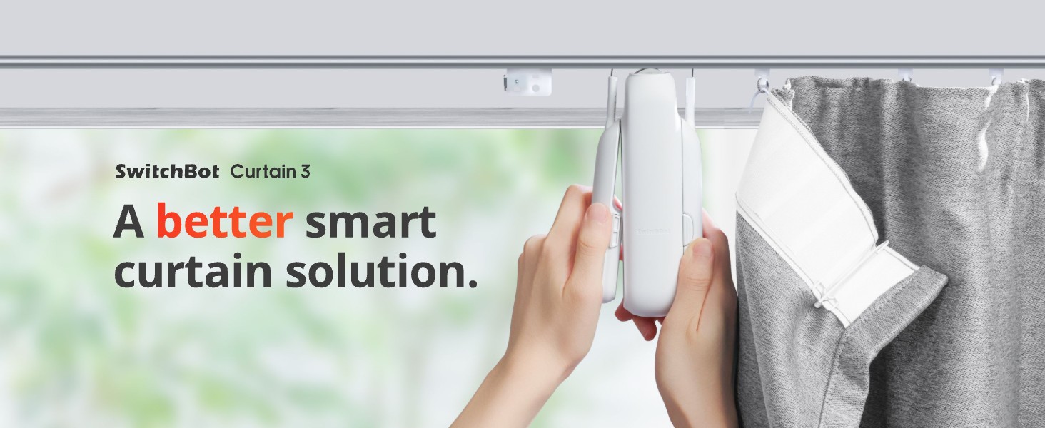Розумний автоматичний відкривач штор SwitchBot Curtain 3 для U-рейки, Bluetooth, керування через додаток і таймер, потужний двигун, сумісний з Alexa і Google Home (потрібен SwitchBot Hub)