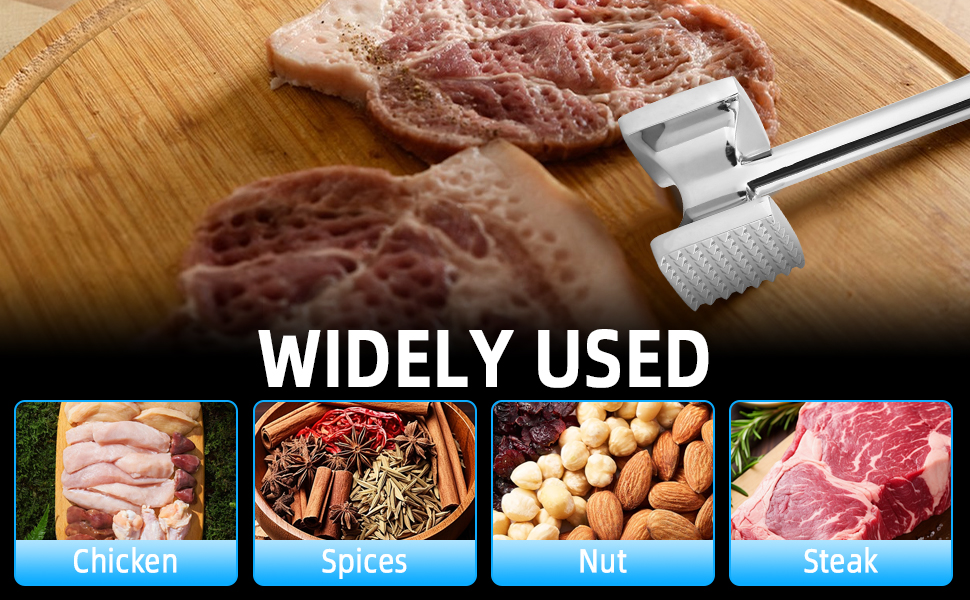  Fleischhmmer Bixury 27 см з нержавіючої сталі: подвійний м'ясорубка для кухні, ідеальний для шніцелів, котлет та стейків