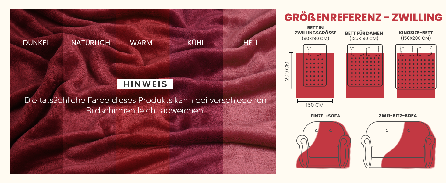 Плед Utopia Bedding: м'який флісовий плед, теплий зимовий плед для ліжка, дивана та крісла (Бургунді, 200x150 см)