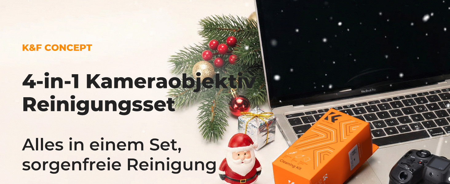 Набір для чищення об'єктивів K&F Concept 3-в-1: для фотоапаратів, об'єктивів, фільтрів, телефонів. Lenspen, щітка, повітряний насос, мікрофібра.
