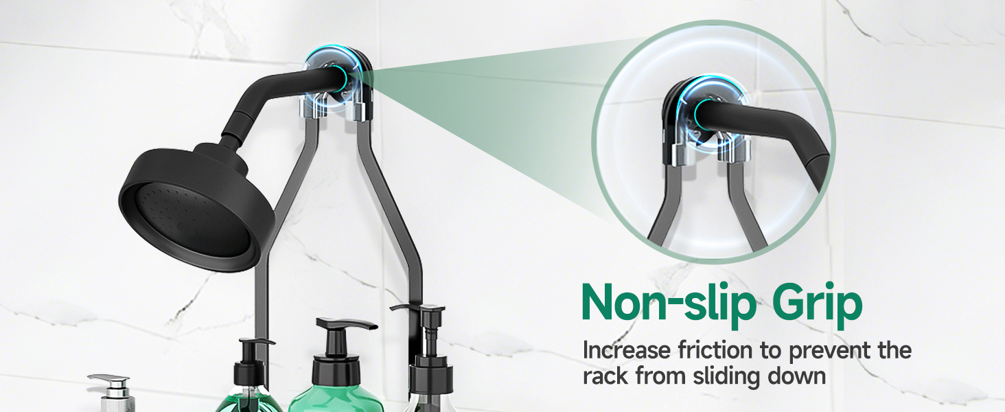 Поличка для душу без свердління, чорна. Настінна поличка для душу з 3 кошиками для шампуню та гелю для душу (Стиль B)