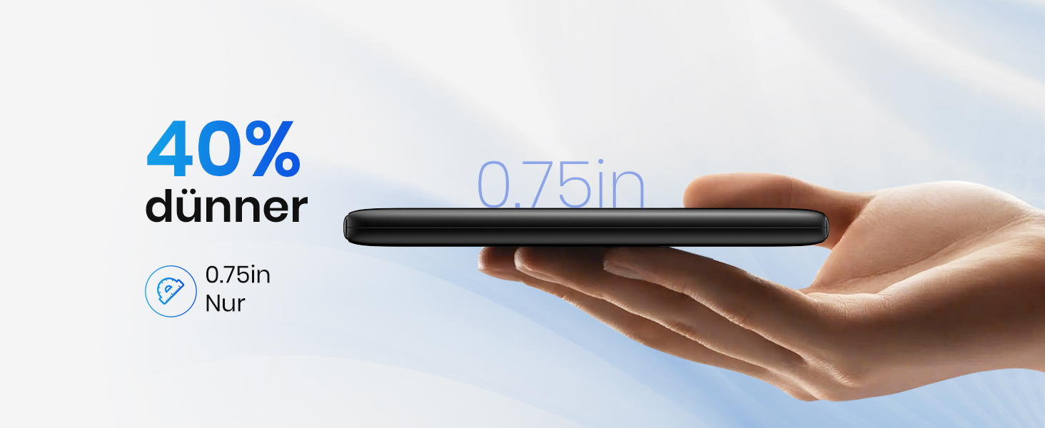 Powerbank 26800mAh з LED дисплеєм: швидка зарядка 22.5W, USB-C вхід/вихід, для смартфонів та планшетів