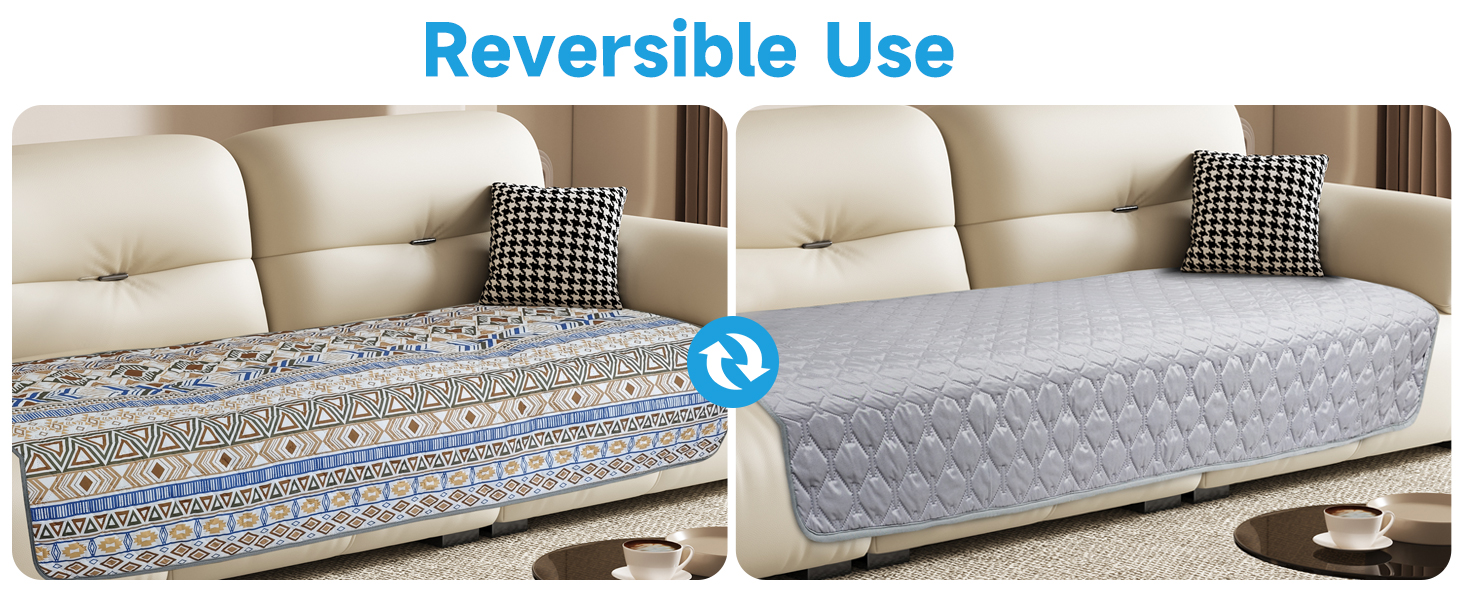 Двостороння водонепроникна ковдра для собак, чохол на ліжко для собак у стилі бохо, ковдра для домашніх тварин, захист дивану/крісла для цуценят, котів, дітей, пральна машина, зворотна сторона (Бежевий медальйон, 178 x 76 см)