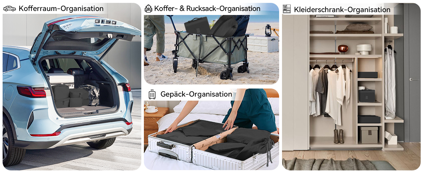 Органайзер для валізи Chijoo, набір 12 шт (чорний) – набір кубиків для пакування, аксесуари для подорожей