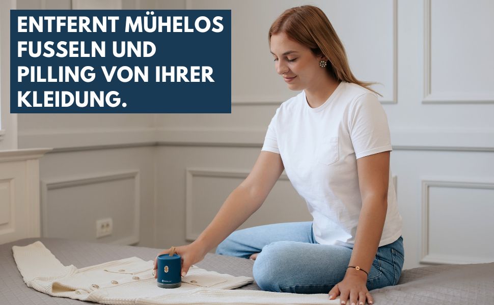 Електричний видалення ворсу з одягу - Fusselrasierer, компактний та портативний, USB, Dual Protection (Oslo-blue)