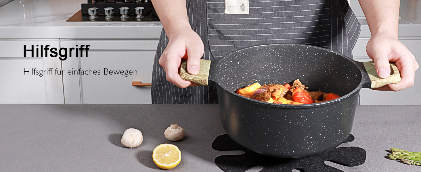 Набір посуду GiPP 17 предметів: каструлі та сковороди з антипригарним покриттям, сірий колір