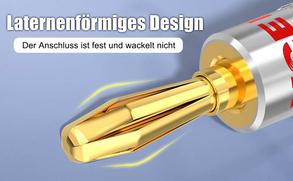 Позолочені бананові роз'єми VCELINK для акустичних кабелів 24K, 0.75-4 мм (12 шт / 6 пар) для підсилювачів, HiFi колонок та AV-ресиверів