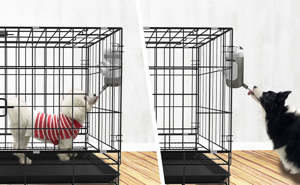 Водяна пляшка для собак [Сірий, 500 мл] - Водяний диспенсер для домашніх тварин, не протікає. Підходить для собак, котів, кроликів, клітки. Об'єм 500 мл, сірий колір