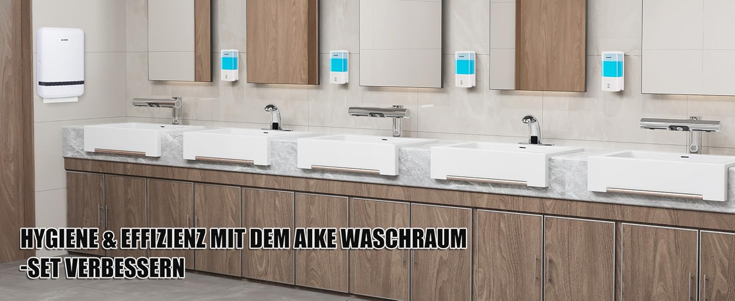 Дозатор мила рідкого AIKE для офісу, промислових приміщень та ванної кімнати, 1200 мл, настінний, з замком, прозорий індикатор