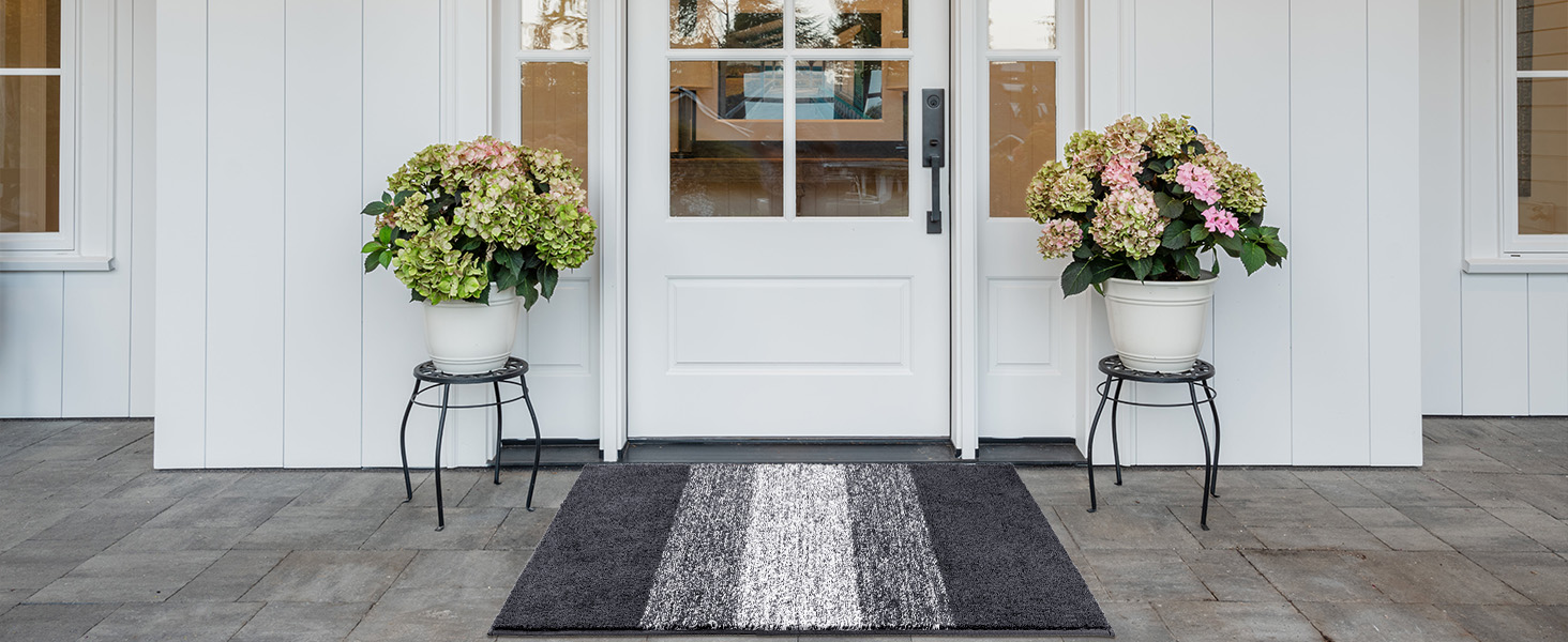 Килимок для дому та ванної кімнати SHACOS, 80 x 120 см, сірий (антиковзка, для входу, для ванної)