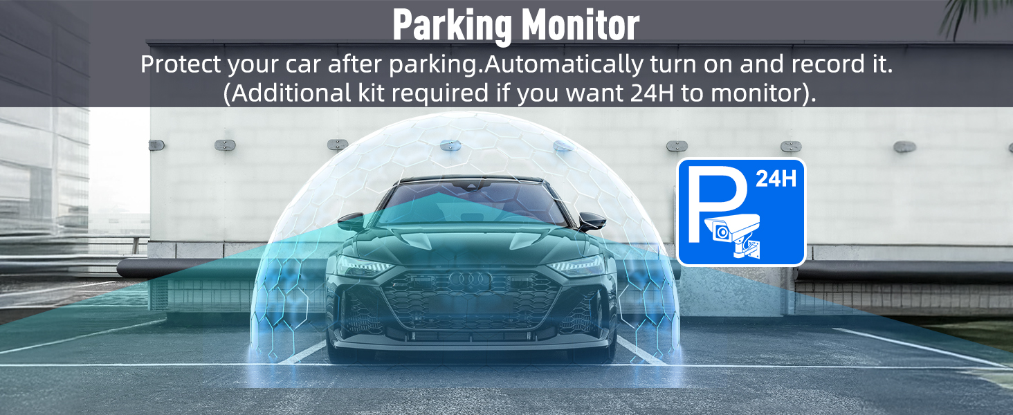 Автомобільний відеореєстратор 3-в-1 (передній, внутрішній та задній), 4K+1080P+1080P, 5GHz WiFi, IPS екран 3.16