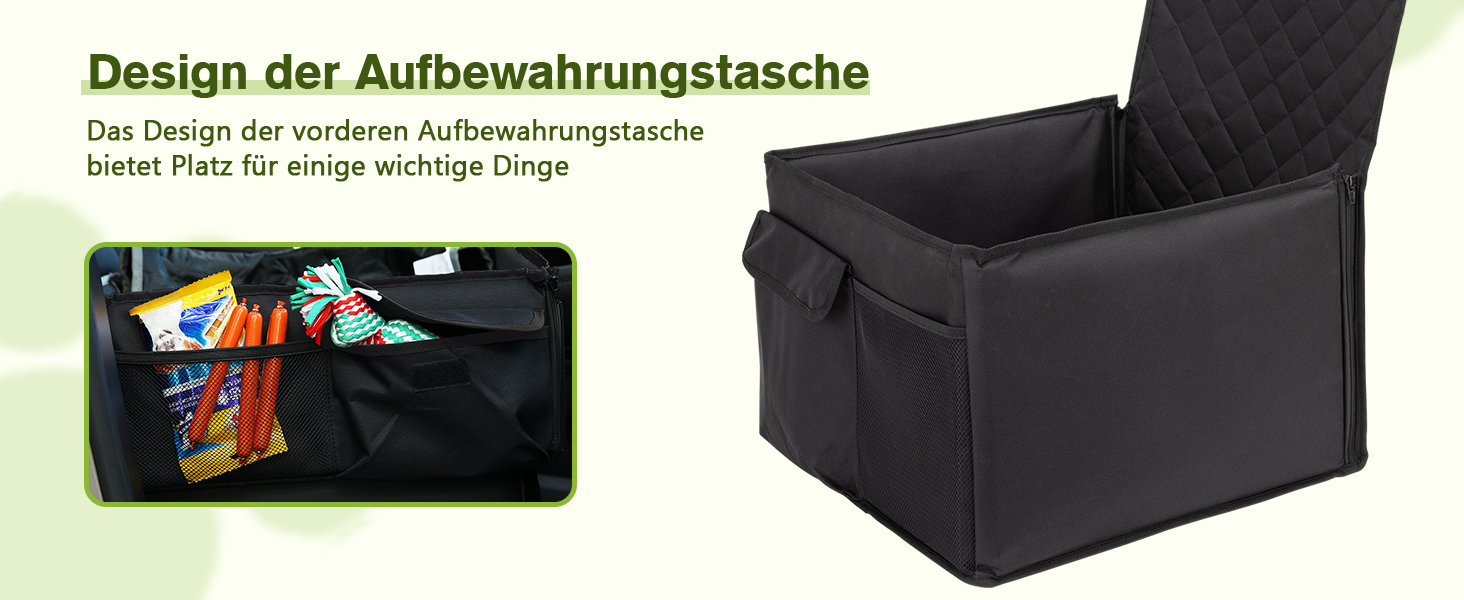 Автокрісло для собак Pecute, 43x43x30 см, чорне. Водонепроникне, стійке до подряпин, з підсиленими боковинами та кишенями. Для собак середніх та маленьких порід.