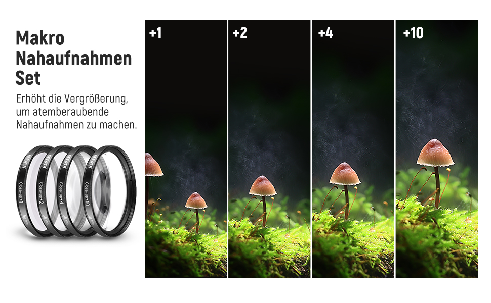 Набір об'єктивів та ND-фільтрів NEEWER для APS-C: ширококутний, телеоб'єктив, макро, UV, CPL, FLD, ND2, ND4, ND8 (58mm)