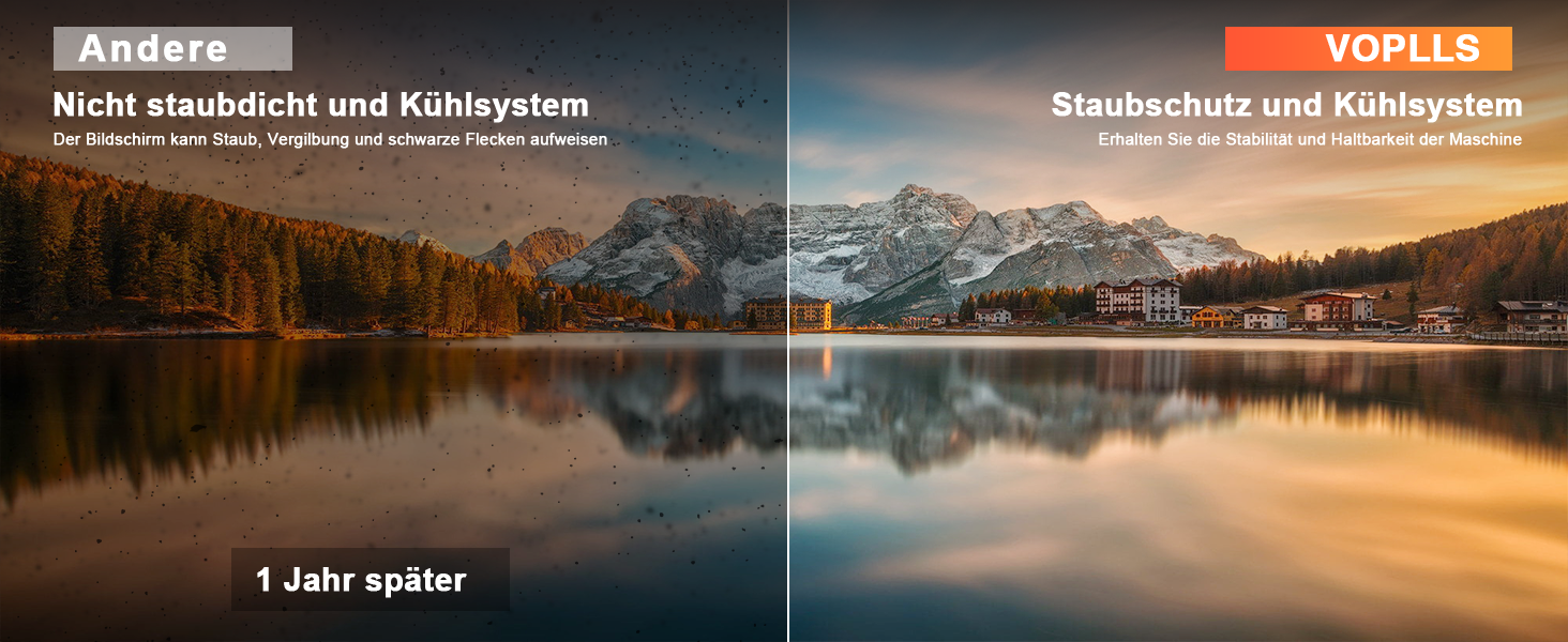 Проектор VOPLLS Mini Beamer 4K 1080P Full HD з автофокусом, корекцією трапеції, WiFi6, Bluetooth, 23000L/29000L для дому та мобільного використання