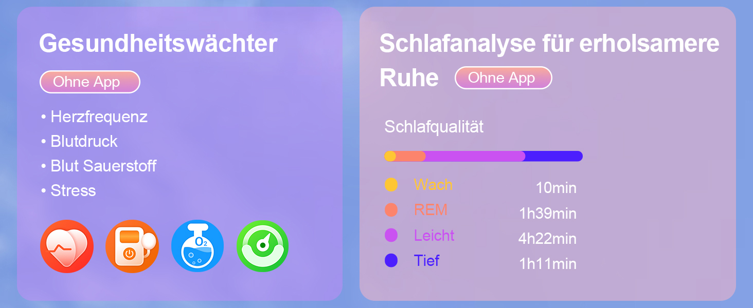 Розумний годинник Popglory для жінок та чоловіків, 100+ спортивних режимів, моніторинг здоров'я 24/7, Bluetooth, вимірювання тиску, пульсу, стресу, сну, будильник, калькулятор, крокомір, сумісний з Android та iOS, чорний