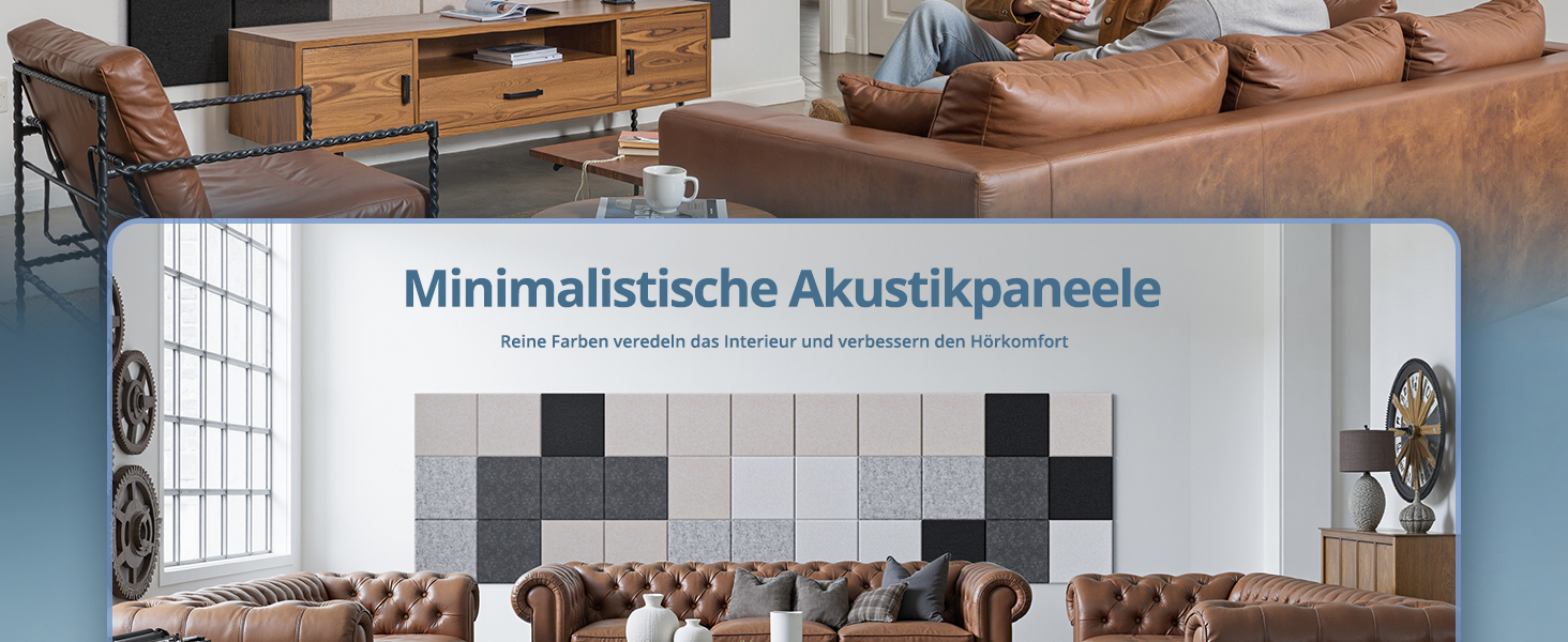 Самоклеючі акустичні панелі з фетру для звукоізоляції стін та стелі, білі, 30x30x0.9 см, 12 шт (1.08 м²)