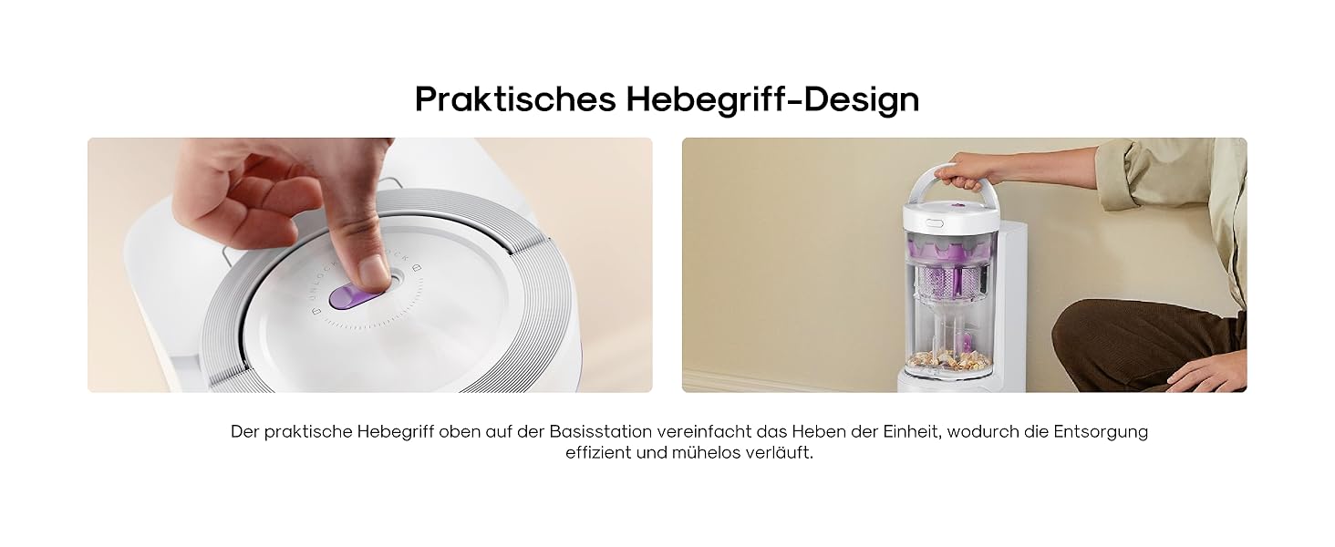 Робот-пилосос Eureka E20 Evo Plus з функцією миття та автопорожненням, 10000 Па, для твердих підлог та килимів, білий