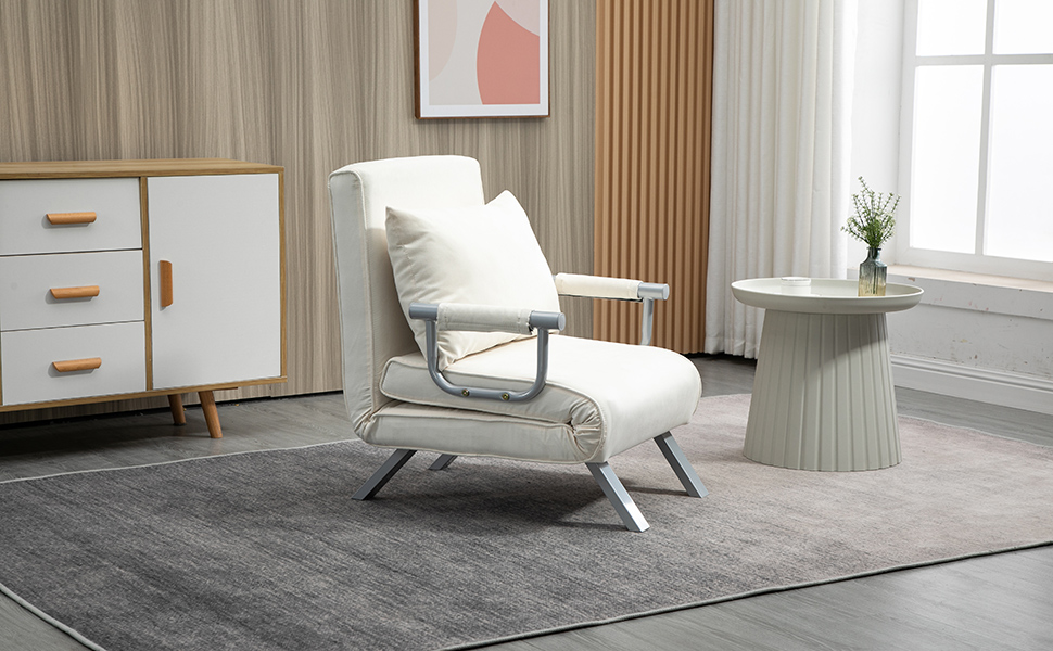 HOMCOM Convertible Sofa Bed with Adjustable Backrest
