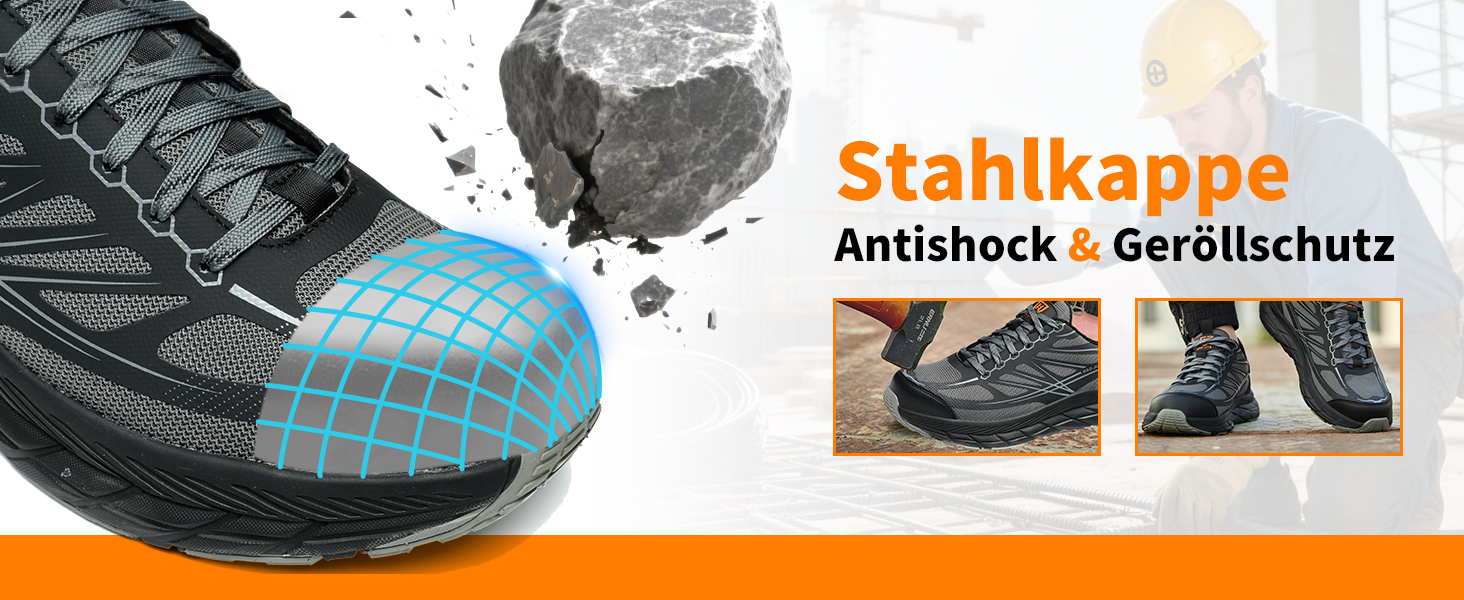 Черевики робочі чоловічі/жіночі, захисні черевики зі сталевим підноском, легкі, дихаючі, розмір EU 37-46, сірий, 44 EU