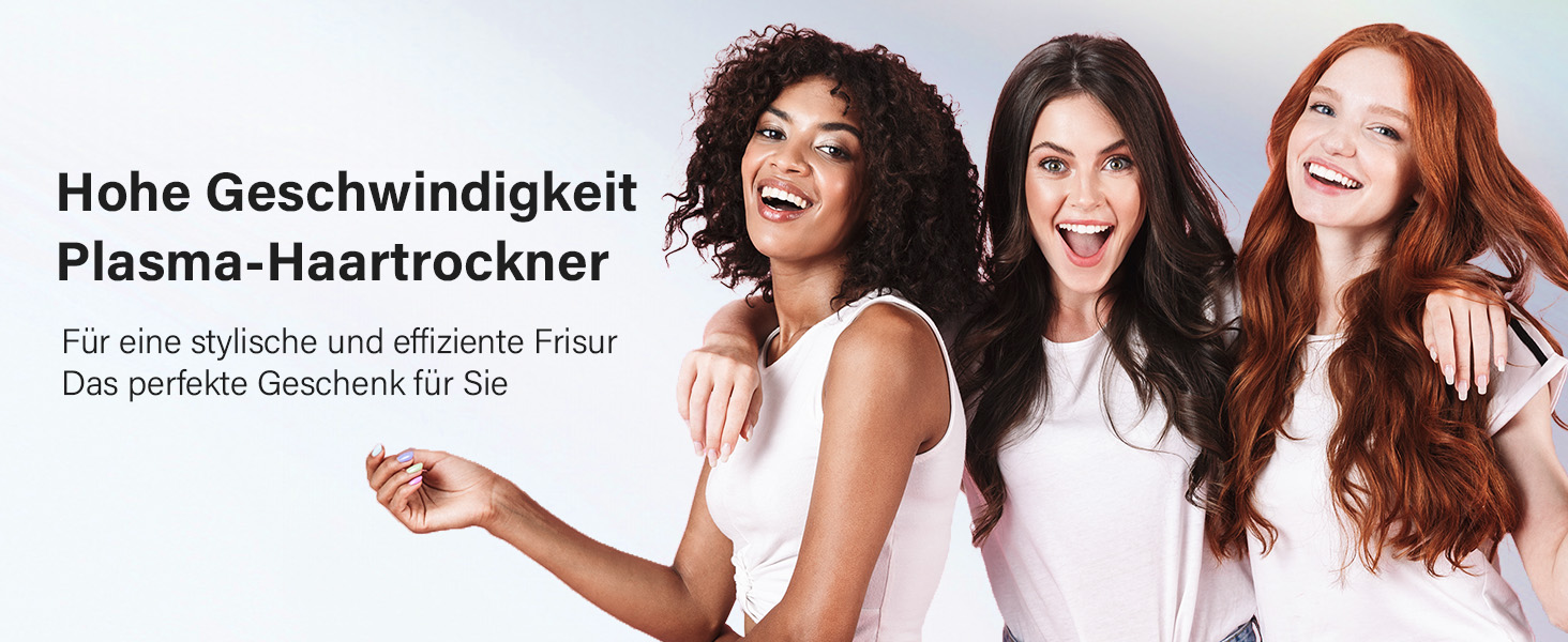 Фен з дифузором, 110000 об/хв безщітковий двигун, низький шум 57dB, для подорожей та дому, Dark Grey