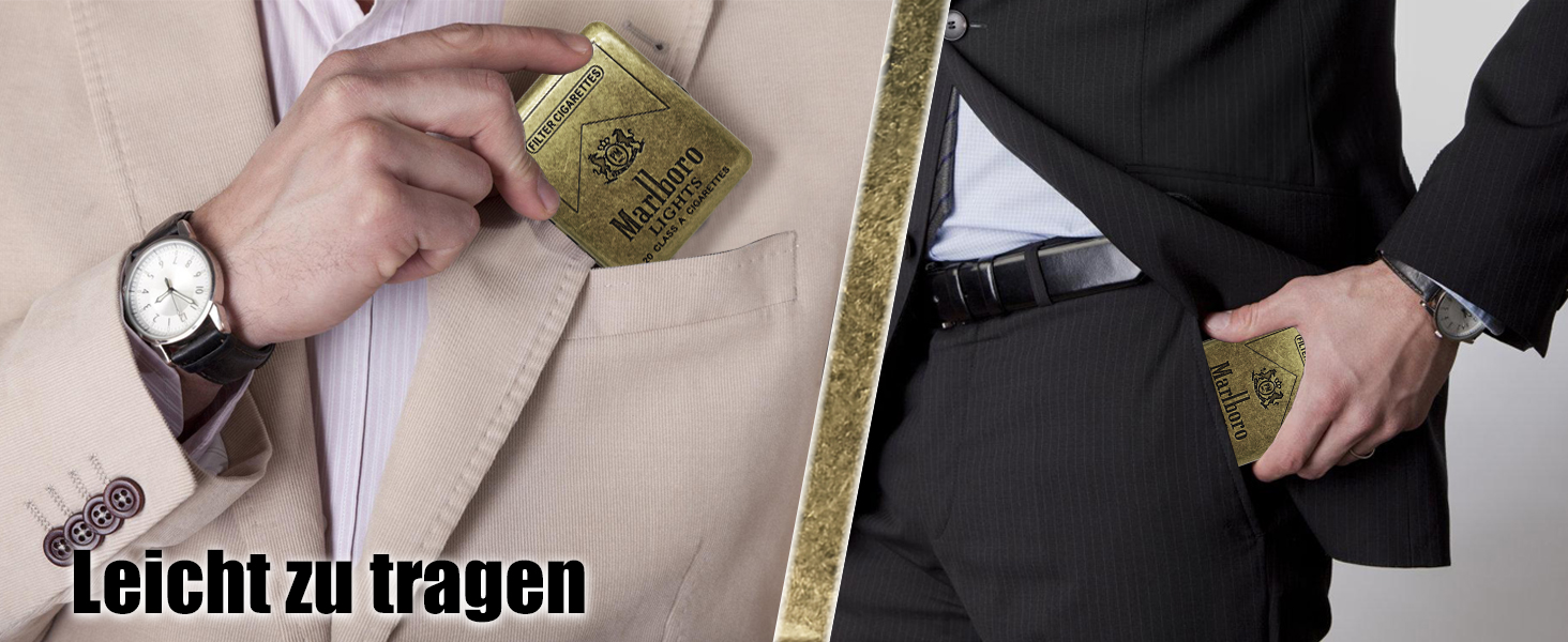 Металеве етажерка для сигарет на 20 штук, сімейний дизайн, нержавіюча сталь, підходить для чоловіків та жінок, 2 шт. (1 шт. Marlboro)