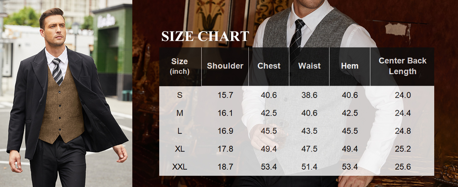 Жилет чоловічий COOFANDY, коричневий, для вечірок, ділових зустрічей та святкування, модель V-подібного вирізу