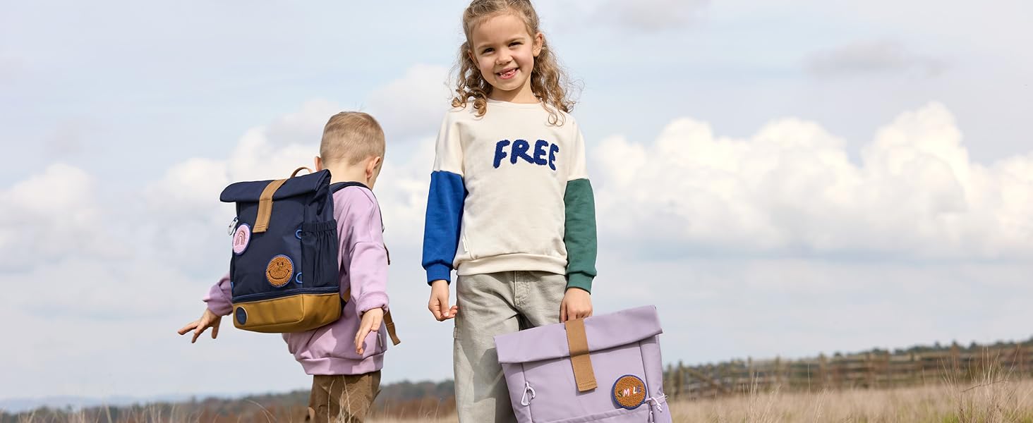 Дитячий рюкзак LÄSSIG з нагрудним ременем, 12 літрів, водонепроникний, Rolltop, зелений/блакитний