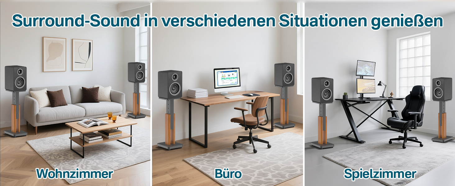 Регульовані підставки для акустики, сумісні з більшістю сателітної, студійної та поличкової акустики. Підходять для Klipsch, Edifier, Yamaha, JBL. Максимальне навантаження: 23 кг