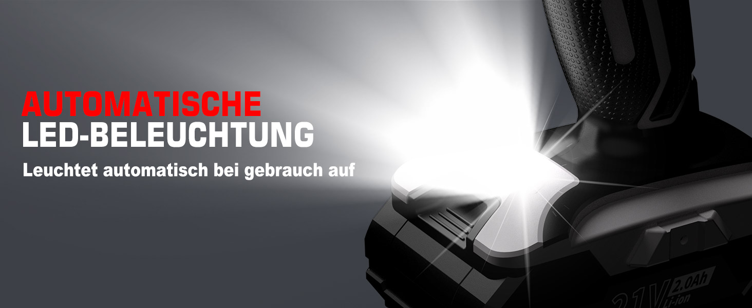 Акумуляторний шуруповерт Sundpey Set: 2 акумулятори 2.0Ah, 21V, 1500 об/хв, 45Nm, 18+1 режим, LED, 10мм патрон - для ремонту та DIY