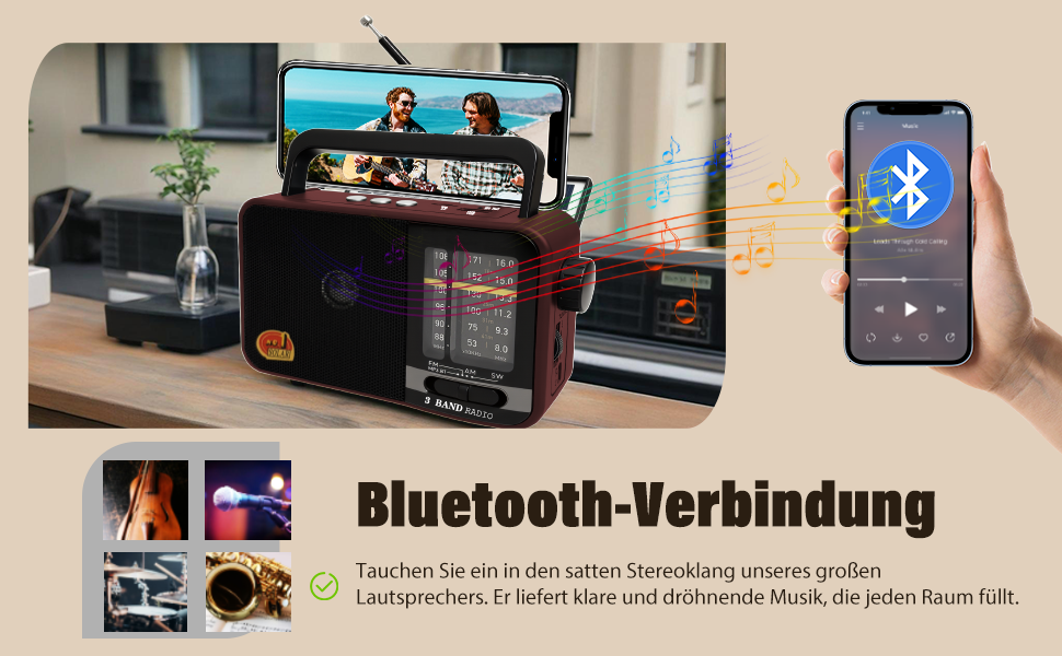 Портативна радіоприймач Klein з сонячною панеллю та акумулятором 1200mAh, AM/FM/SW, 8W динамік, TWS, USB/TF, для кемпінгу, надзвичайних ситуацій та відпочинку на природі (Сірий/Червоний)