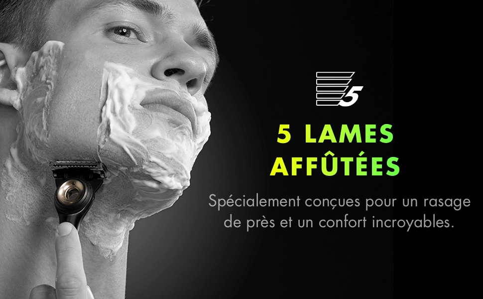 Чоловіча бритва Gillette Labs з ексфоліаційною смужкою, магнітною преміум-підставкою, 1 ручка та 3 касети (Чорний та Золотий)