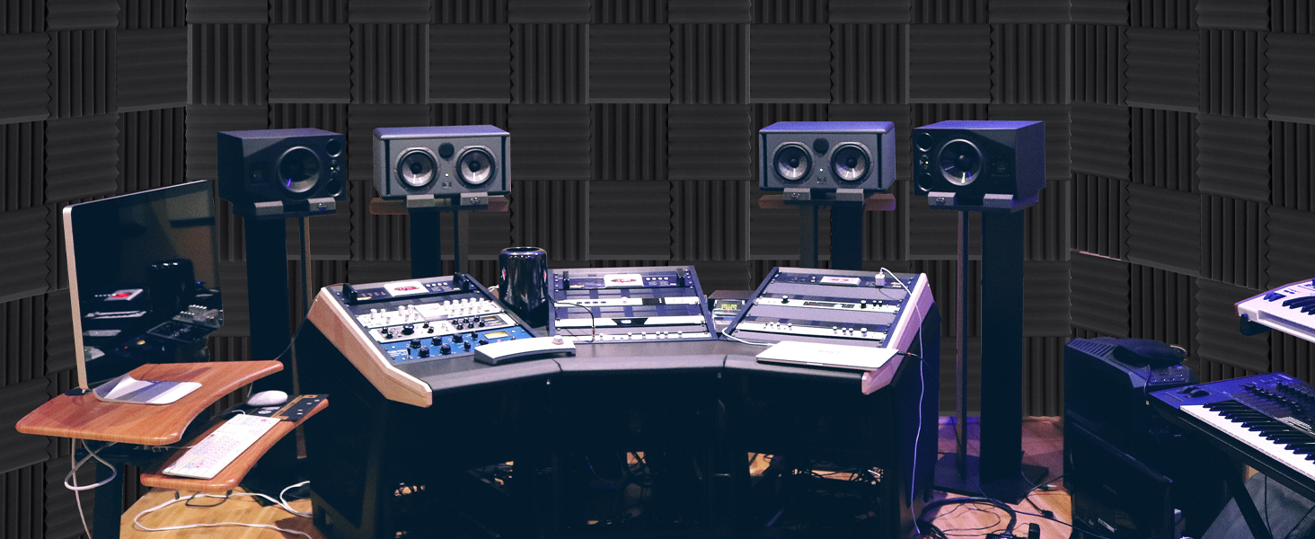 Акустичний поролон для звукоізоляції, панелі шумопоглинаючі 5х30х30 см, висока щільність, набір 50 шт