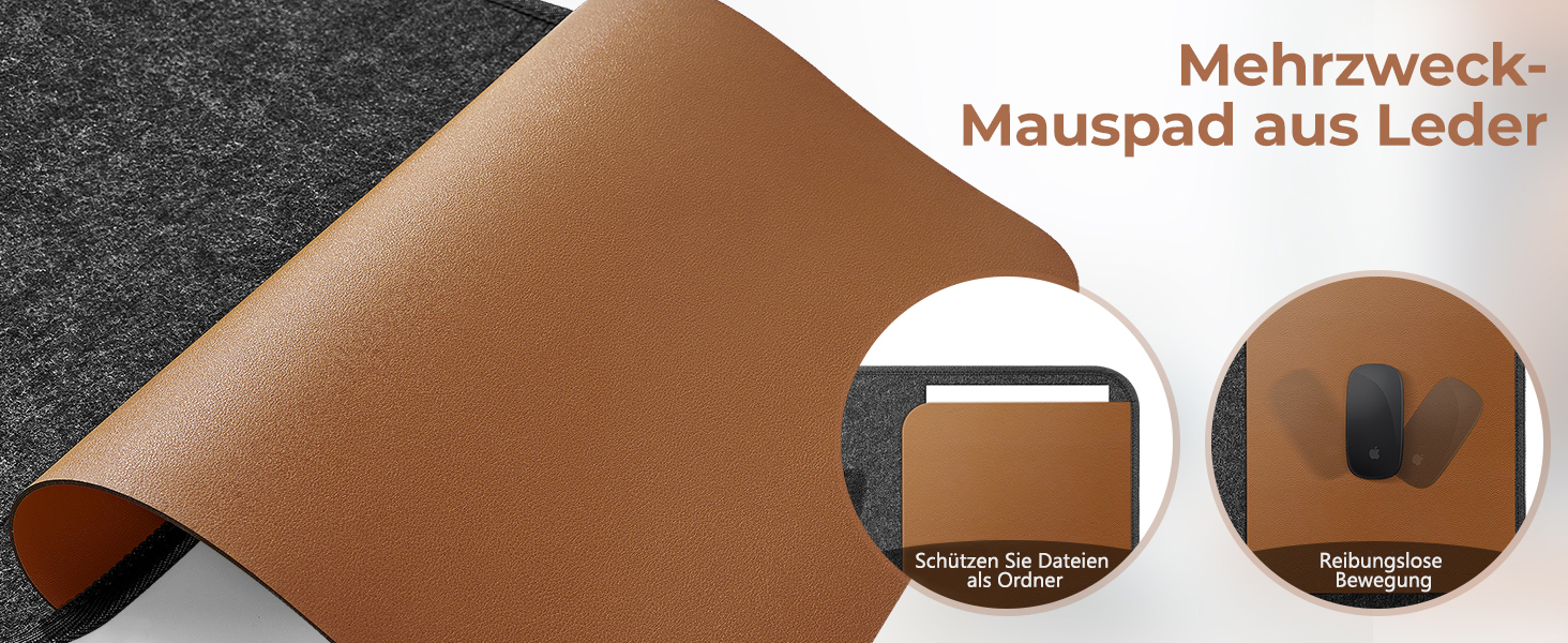 Підкладка на стіл з фетру, 100x40 см, антиковзаюча, XXL, для офісу та дому (темно-сіра)