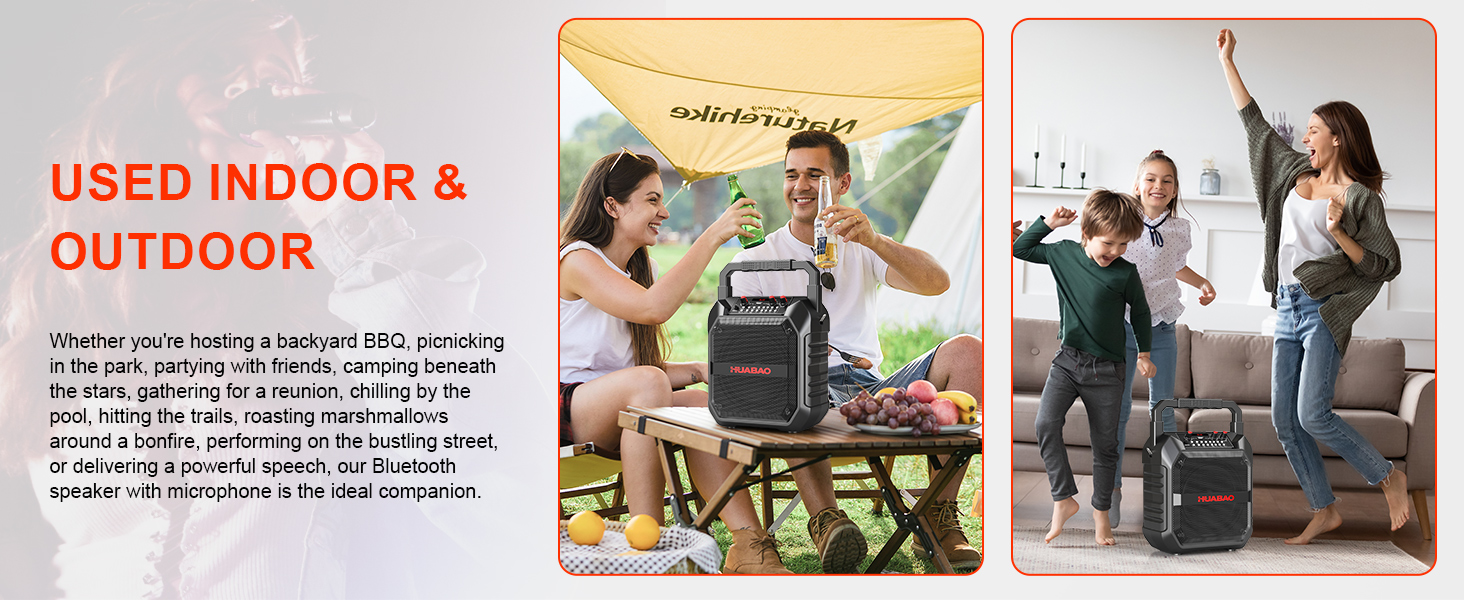 Портативна караоке-машина з Bluetooth, мікрофоном та підключенням TF/USB/FM/AUX для дому та вечірок (2 мікрофони)