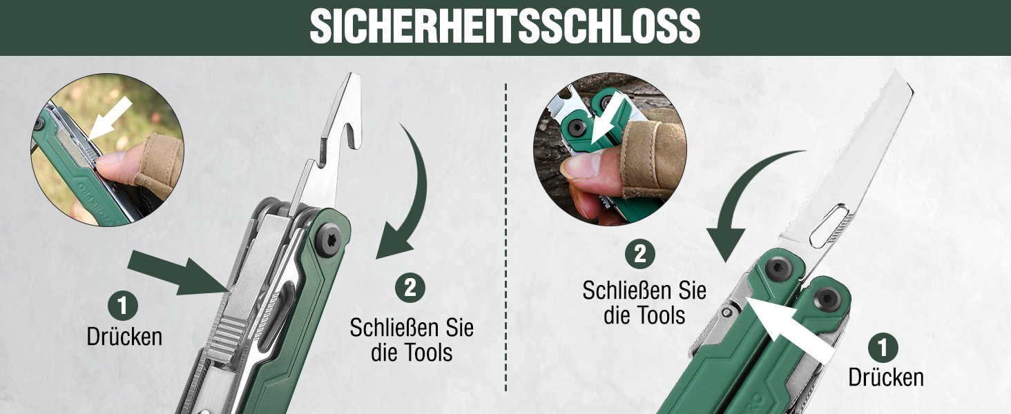 Мультитул WORKPRO 18 в 1: мультиінструмент з нержавіючої сталі з ножем, відкривачкою, ножицями, кліпсою для ременя. Ідеально для кемпінгу, ремонту, подарунок. У комплекті сумка.