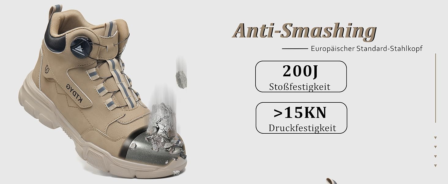 Черевики безпеки чоловічі/жіночі водонепроникні, легкі, спортивні, з металевим носком, антиковзаючі, з поворотним затвором (38 EU, Хакі)