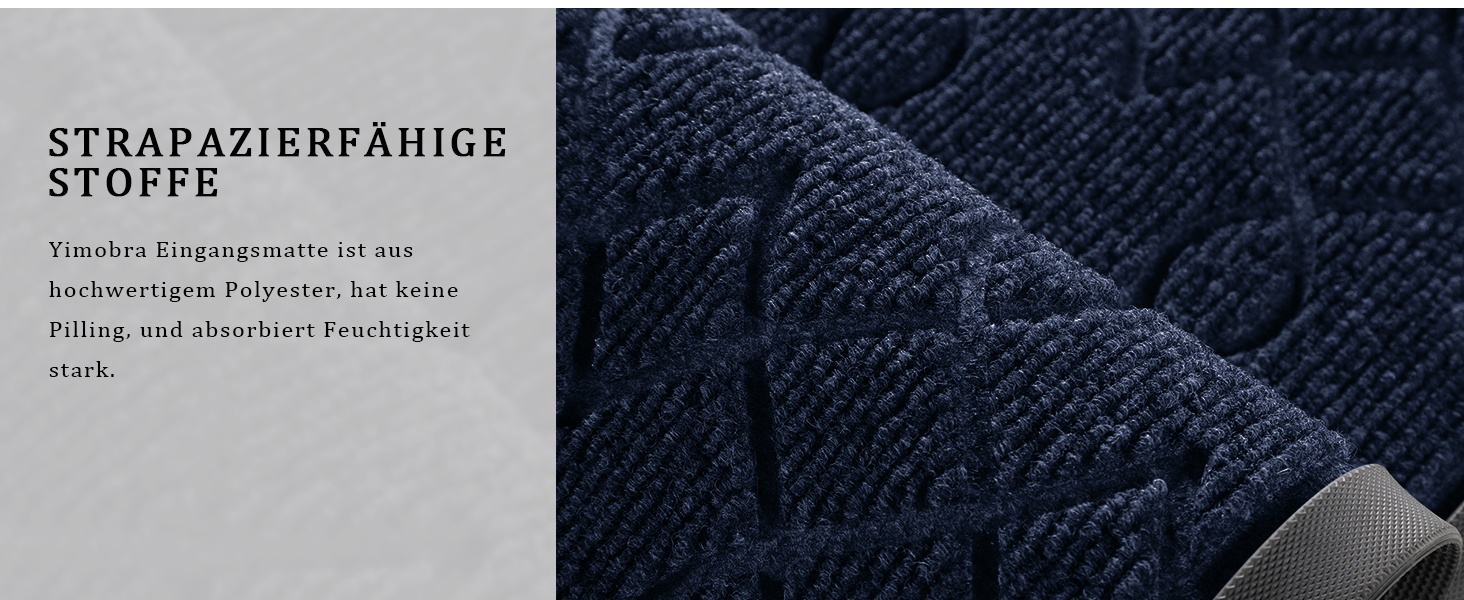 Килимок для входу Yimobra, 75 x 43 см, миючий, вологостійкий, з антиковзким покриттям, чорно-сірий