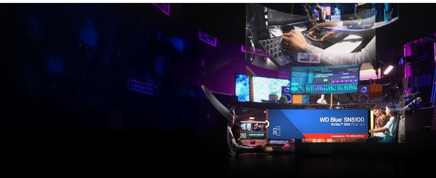 SSD WD Blue SN5100 1TB NVMe PCIe Gen 4.0 M.2 2280 - Швидкість 7100 MB/s, nCache 4.0, SanDisk 3D NAND