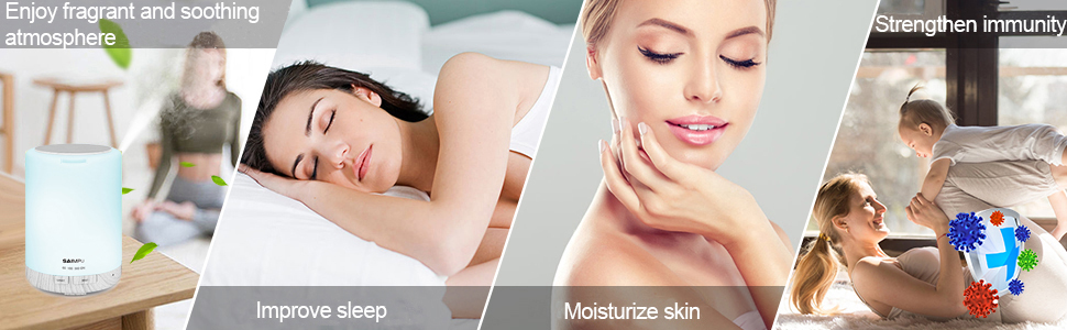 Аромадифузор з ефірними оліями, ультразвуковий, 300 мл, 7 кольорів LED, для дому, офісу, йоги, спа, коричневий