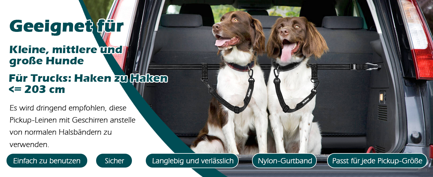 Pickup Truck Dog Safety Harness with Seat Belt - Adjustable Dog Restraint for 1 Dog - SUV, Truck Compatible