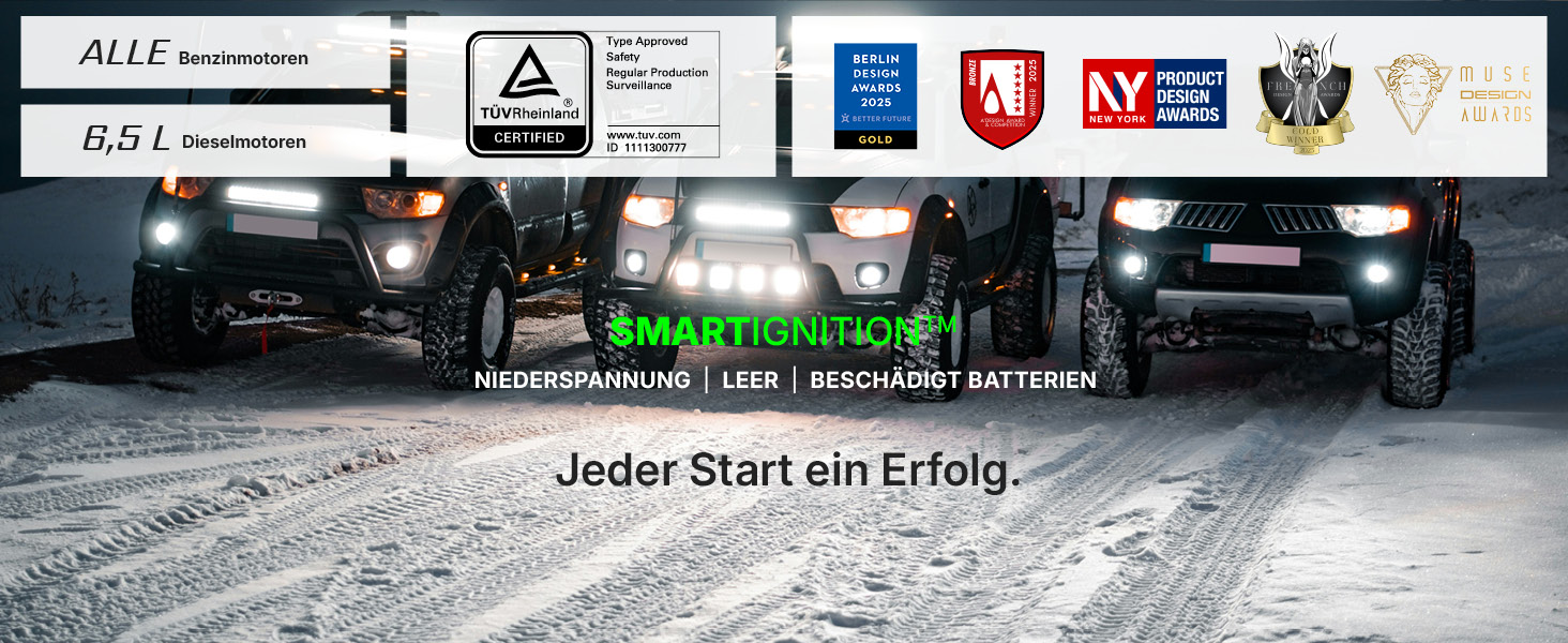 Powerbank для авто Smart Starthilfe з компресором, 12V, 60Wh - Запуск двигуна та підкачка шин, до 8.5л бензину/6.5л дизелю