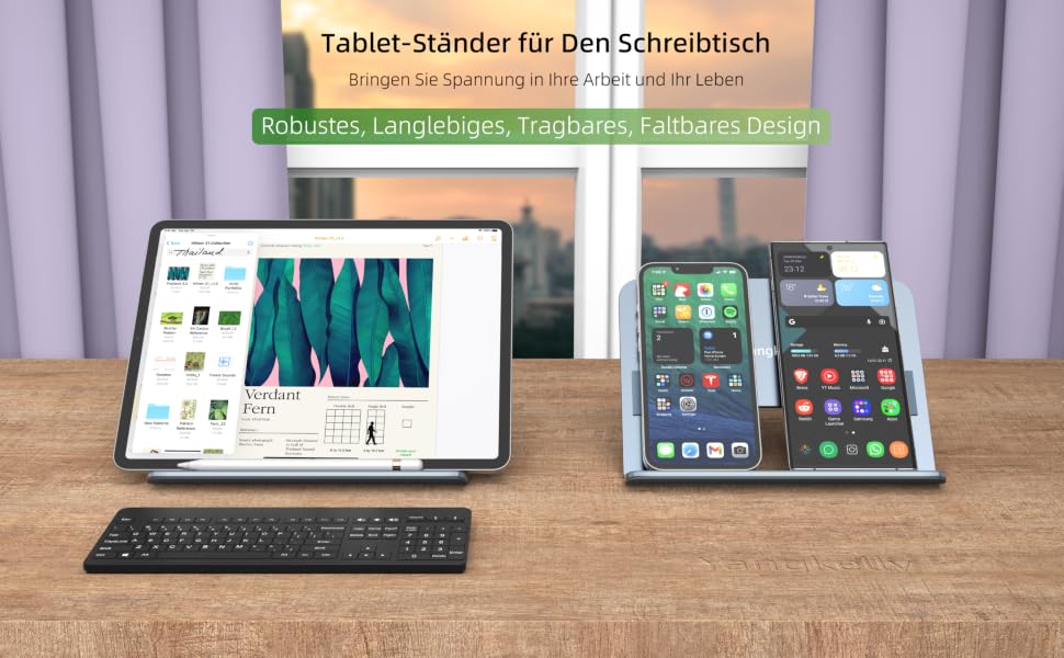 Складана підставка-тримач для планшета iPad, регульована настільна стійка з алюмінієвого сплаву, колір Space Grey